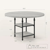 Round Dining Table for 4, Kitchen Dining Room Circle Dinner Pedestal Table