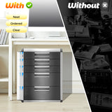 5 Layers Drawer Organizer, Lockable File Holder, Desk Apothecary Cabinet, Aluminum Alloy Storage Box, for Home Office Supplies