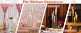 2PCS Gold Floor Candelabra 5 Arm Floor Candle Holder w/ Acrylic Lampshade