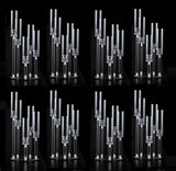 8sets 5 Arms Clear Candle Holder Acrylic Table for Candle Christmas Party