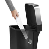 Hybrid Step Can, 45L/ 12 Gallon Rectangular Kitchen Trash Can, Liner Rim System