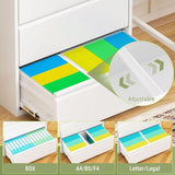 36 Wide Metal Lateral File Cabinet with Lock, White, for Home or Office