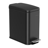 SONGMICS Bathroom Trash Can, 1.3 Gallon (5 L) Small Trash Bin with Lid, Slim for Small Spaces, Stainless Steel