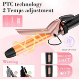 3 in 1 Curling Iron Set with Thermal Brush Flat Iron Hair Straightener Dual