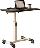 Foldable Standing Desk with Wheels 27.2-35.4" Height Adjustable Mobile Overbed Tables Metal Frame