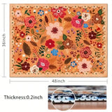Office Chair Mat for Hardwood and Tile FloorBoho Floral 36"x48" Computer Chair Mat for Rolling Chairs Carpet Under Desk Non S