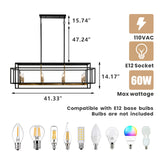 Retro Industrial Chandelier for Table Dining Room Kitchen Island Bar Light Pendant