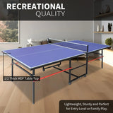 Portable Collapsible Table Tennis Table Set 8FT Indoor/Outdoor for Family