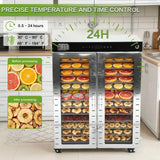 50 Tray Double Door High Capacity Dehydrator 110V US Plug with Temperature Control