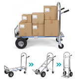 3 in 1 Heavy Duty Industrial Collapsible Cart 550LBS Capacity Aluminum Hand Truck with Wheels