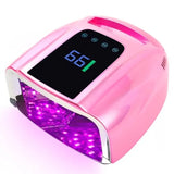 96W Rechargeable UV LED Nail Lamp Cordless UV Light for Nails with LCD Display Auto Sensor 4 Timer Setting