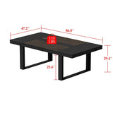 7.2FT Rectangular Conference Table Black Metal Frame Large Meeting Desk Office