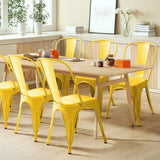 Furmax Metal Dining Chair Indoor-Outdoor Use Stackable Classic Trattoria Chair Chic Dining Bistro Cafe