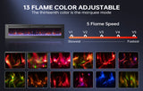 50/60-inch Smart Electric Fireplace Heater with Realistic Flame