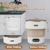 Portable 13L Mini Washing Machine with 3 Cleaning Modes for Baby Clothes Delicates in Khaki
