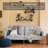 Linen Fabric Split-Back Plush Sofa for Living Room, Bonus Room, or Overnight Guests with 2 Pillows