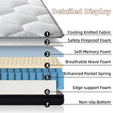 Medium Firm 12 Inch Hybrid Mattress with Memory Foam and Pocket Springs