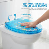 Resin Toilet Seat Marine Style, 360° Rotatable Toilet Cover with 220lbs Capacity,