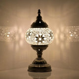 Turkish Moroccan Table Lamp Lantern with Handmade Mosaic Glass Lampshade