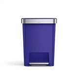 Hybrid Step Can, 45L/ 12 Gallon Rectangular Kitchen Trash Can, Liner Rim System