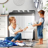 Portable Twin Tub Washing Machine for Apartment, Dorm, RV - 20 Lbs Capacity, Drain Pump,