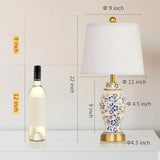 Ceramic Table Lamps Set of 2 for Living Room Bedroom Bedside, Nightstand