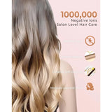1 1/4 Inch Rotating Curling Iron for Long Hair Pink Dual Voltage Waver Tool Effortless Waves Self