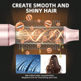 6-in-1 hot air comb for quick drying, straightening, curling, and voluminous styling - portable