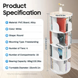 4 Tier Rotating Bookshelf 360° Spinning Display Rack with Wheels