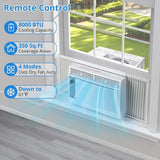 8000 BTU WiFi Window Air Conditioner for Bedrooms Small Rooms Remote
