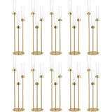 10pcs 3 Arm Gold Candelabra for Table 34in Tall Metal Candlestick Holder
