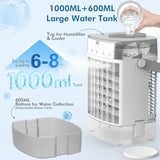 Portable Air Conditioner, Personal Evaporative Air Cooler with Dual Tank