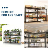 Storage Shelves with Adjustable 4-Tier Garage Wire Shelf Capacity 1060 LBS Stable Heavy Duty Metal Rack Shelving