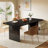 Tribesigns Modern White Dining Table for 4-6 People, 63" Large Rectangle Kitchen Table
