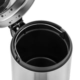 8 Gallon Kitchen Trash Can with Lid + 1.3 Gallon Round Stainless Steel Step Trash Can Combo for Bathroom,