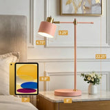 22.2" Modern Desk Lamp, Metal Table Lamp with LED Bulb, Adjustable Reading Lamps for Living Room