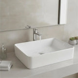 Rectangle Bathroom Basin 19" x 14.7" For Bathroom Hotel RV Ceramic Countertop Vanity Vessel Above Counter Modern Style