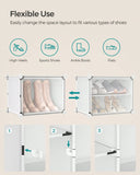 SONGMICS Shoe Rack, 12 Cubes Shoe Organizer With Doors, 48 Pair