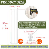 Hurricane Glass Candle Holders, Set of Candlestick Holders for Taper