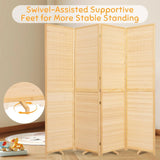 Bamboo Room Divider Folding Privacy Screen 5.6FT for Room Separation