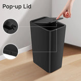 Bathroom Trash Can with Lid, 4 Gallon Press Top Bin for Bedroom, Living Room, Office
