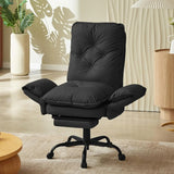 Cross Legged Office Chair with Footrest, High Back Criss Cross Chair with