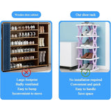 6 Tier Collapsible Vertical Shoe Rack for Front Door Entrance w/ Space-Saving Des