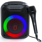 FanFun Wireless Outdoor Speaker, Portable Speaker with Microphone, Colorful DJ Light, Dual Microphone Jacks, TF Card Compatible