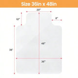Desk Chair Mat for Hardwood Floor 48"×36" Office PVC Computer Chair Mat Floor Protector