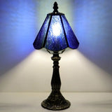 Small Tiffany Table Lamp Stained Glass Desk Lamps 6X6X14 Inch Bronze Resin Base