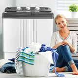 Gray & White Compact Portable Washing Machine for Apartment, RV with 20lbs Capacity,