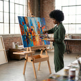 Large Wood H-Frame Easel W/ Storage Tray Adjustable Artist Easel Stand with Artist Storage Drawer