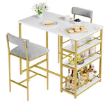 Dining Table Set for 2,3 Piece Kitchen Table Set with PU Cushion Chairs