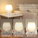Touch Table Lamp For Nightstand With USB C+A Charging Ports